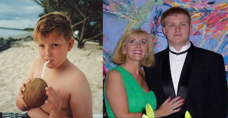 Rory Sykes as child and with his mother