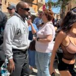 Bianca Censori Net top without Bra Raised the heat again holding Ice Cream in Hand