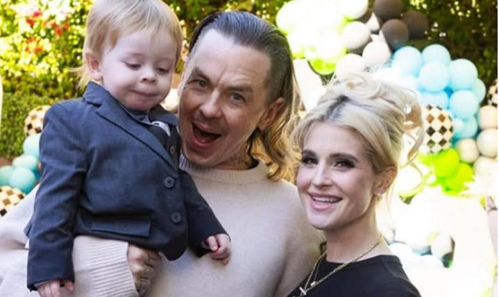 Kelly Osbourne with Sid Wilson and son