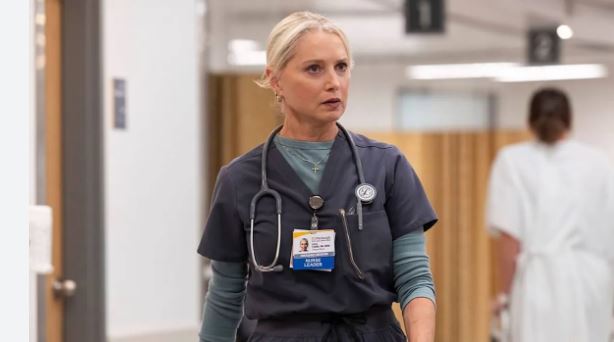 Katherine LaNasa character of nurse Jessica Moore in "The Pitt