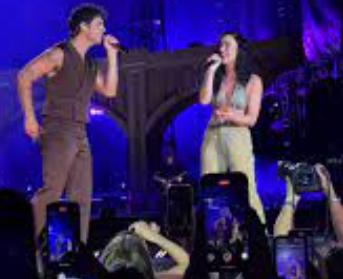 Demi Lovato performing at Jonas Brothers music event